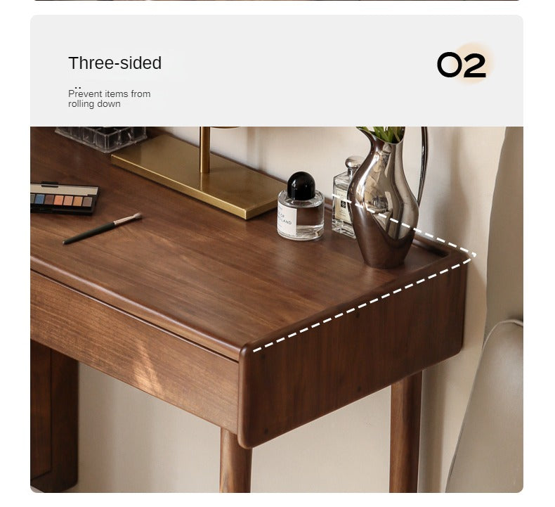 Black Walnut Solid Wood Modern Retractable Dressing Table: