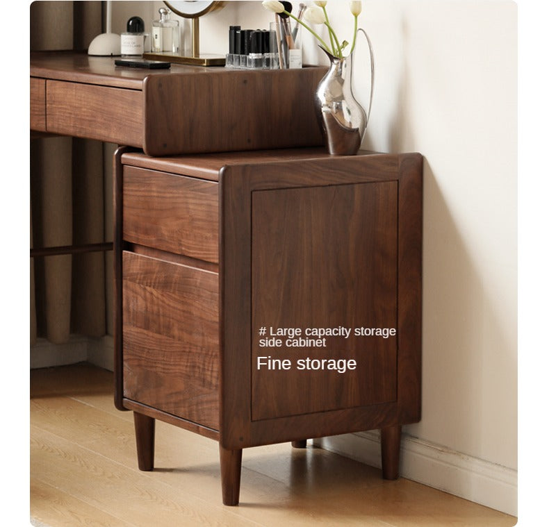 Black Walnut Solid Wood Modern Retractable Dressing Table: