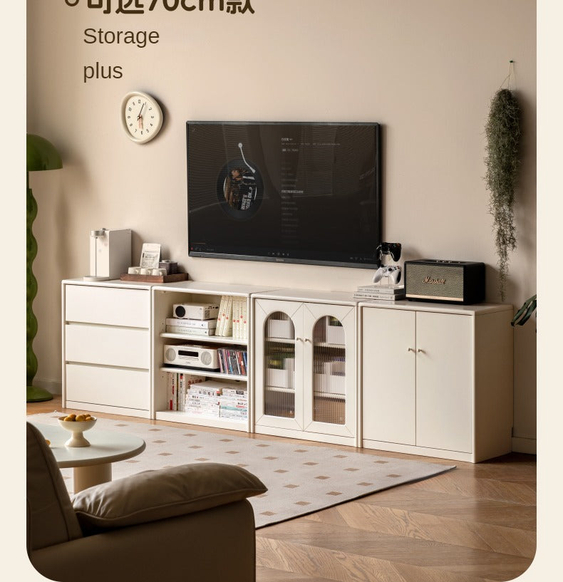 Poplar solid wood combinable storage TV cabinet-