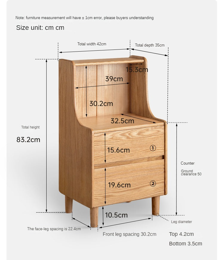 Oak Solid Wood Bedside Table