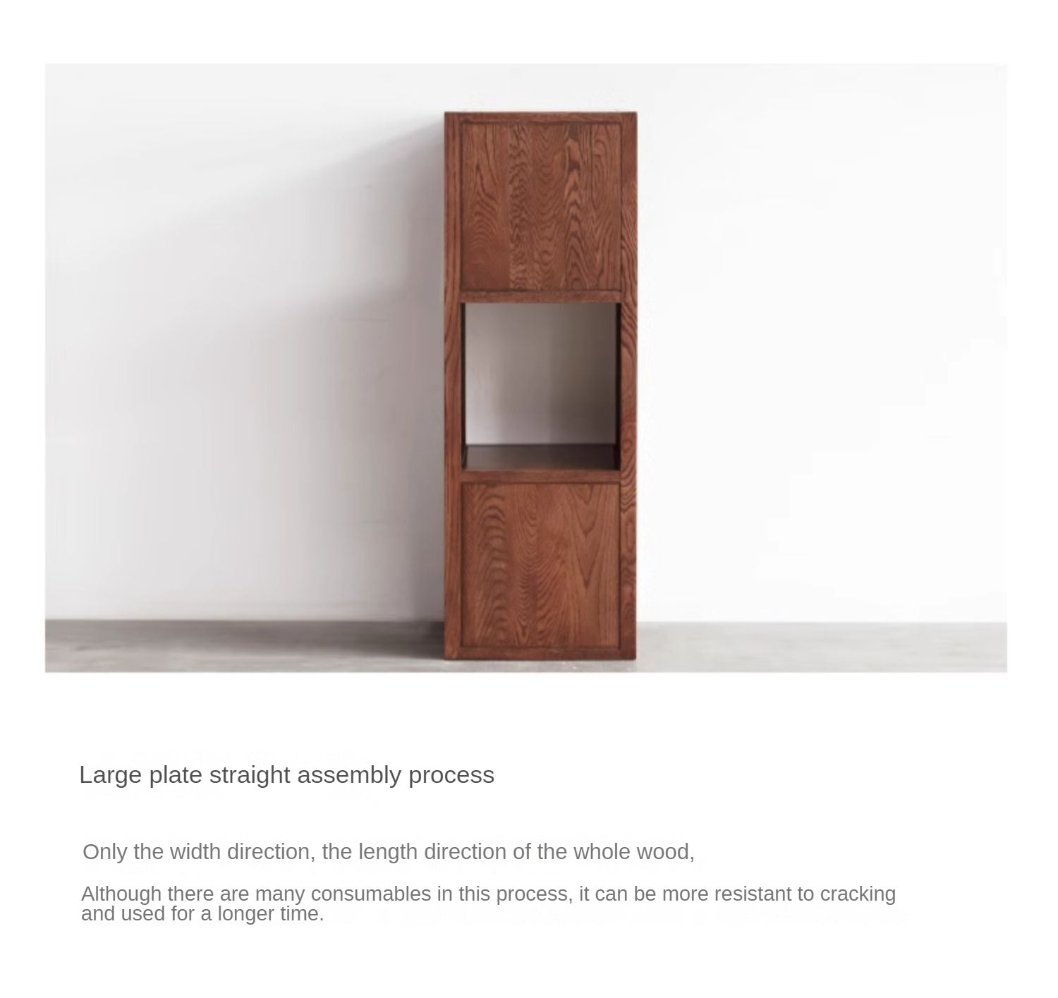 Oak Solid Wood Bookshelf Narrow Cabinet -