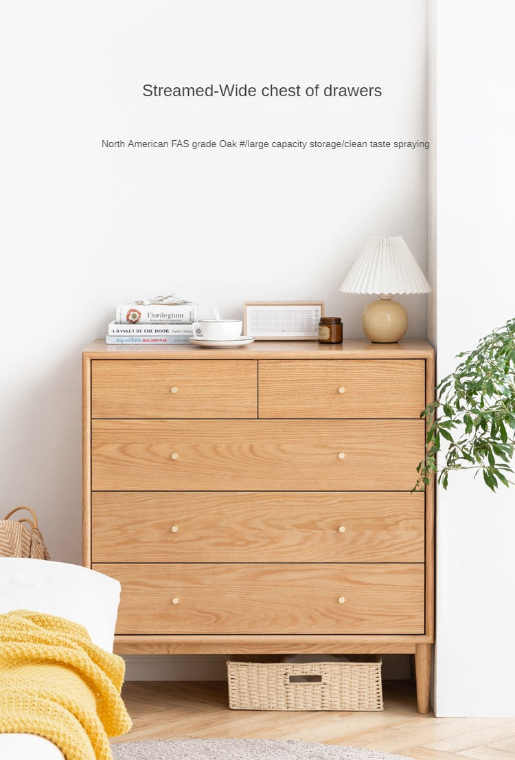 Oak Solid Wood Nordic Chest of Drawers