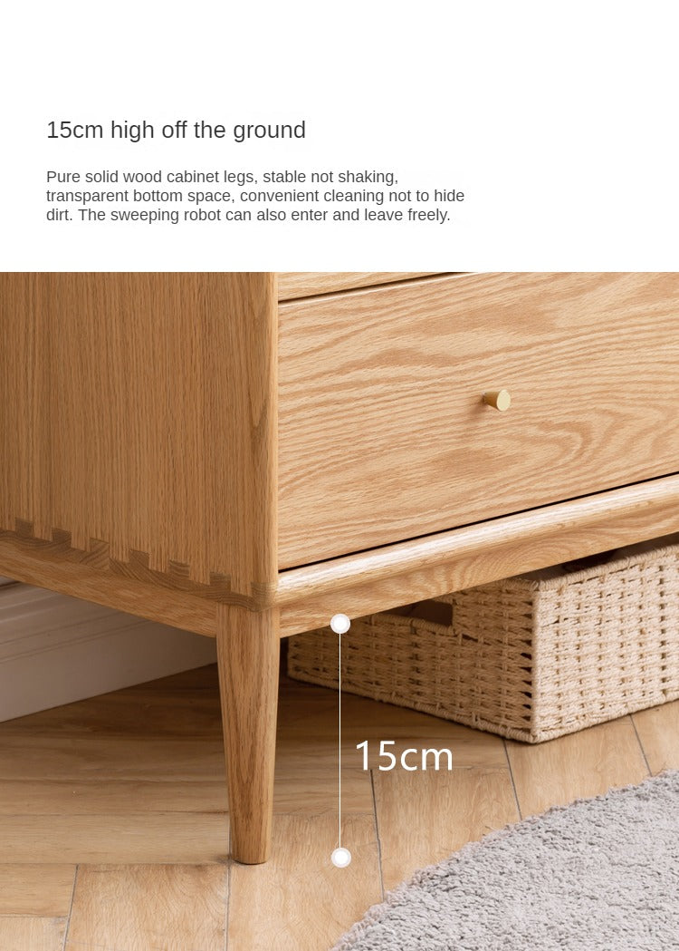 Oak Solid Wood Nordic Chest of Drawers