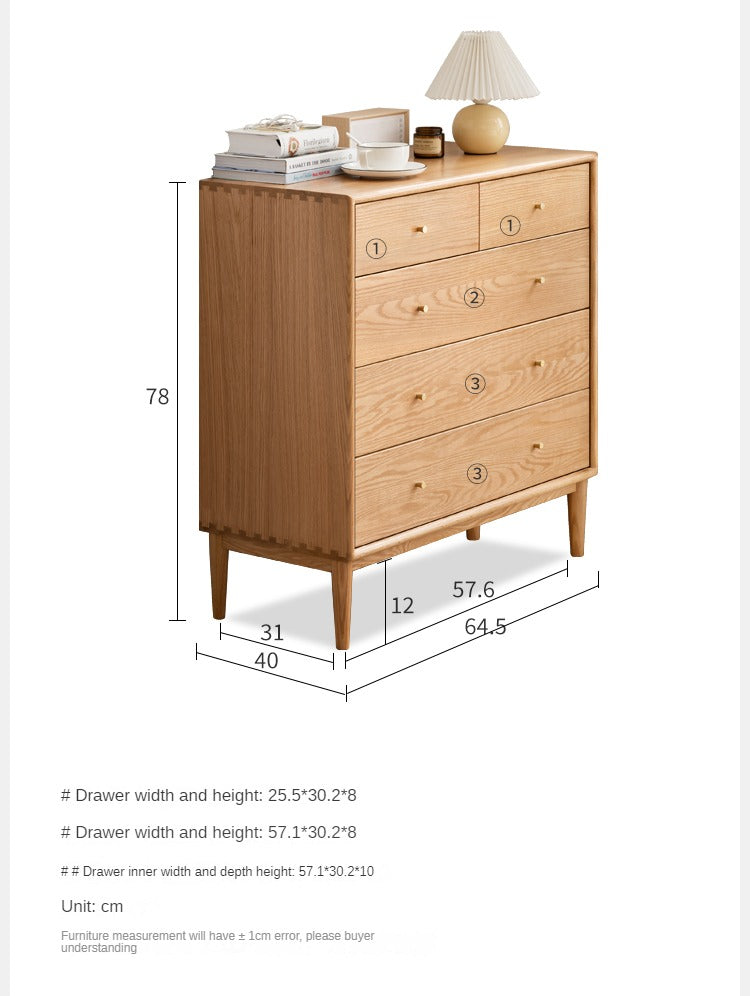 Oak Solid Wood Nordic Chest of Drawers