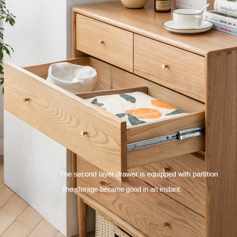 Oak Solid Wood Nordic Chest of Drawers