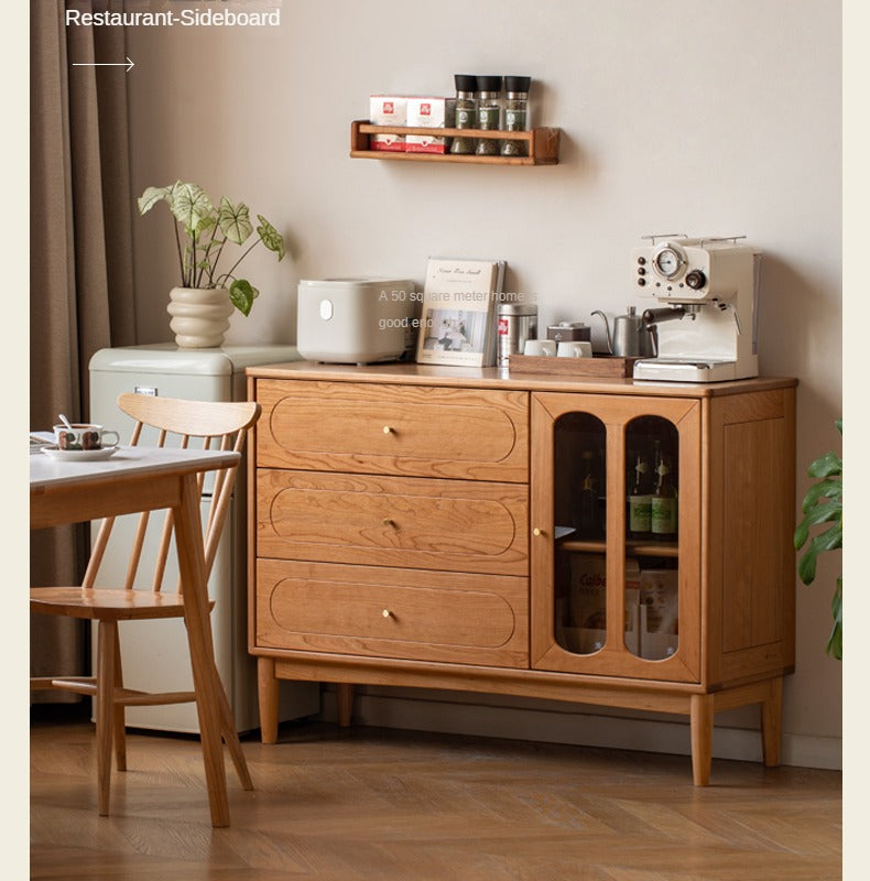 Cherry Solid Wood Household Simple Storage Cabinet