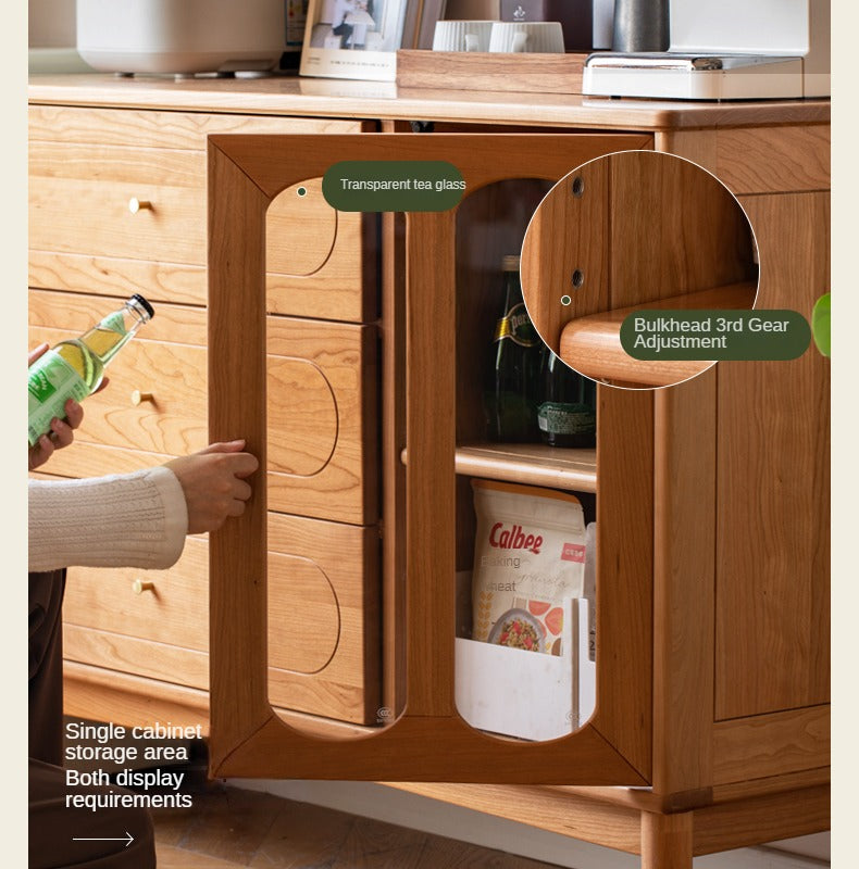 Cherry Solid Wood Household Simple Storage Cabinet