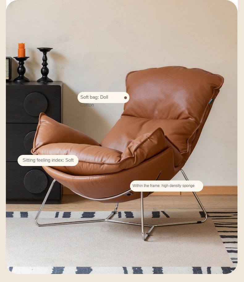 Leather modern simple snail armchair :