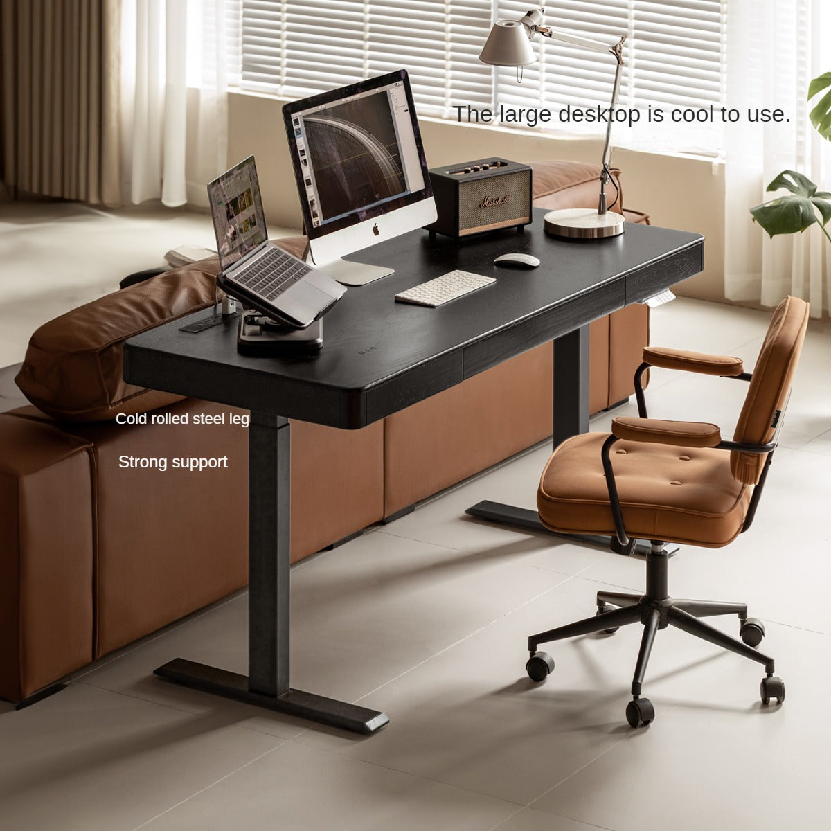 Oak Solid Wood Electric Lift Desk