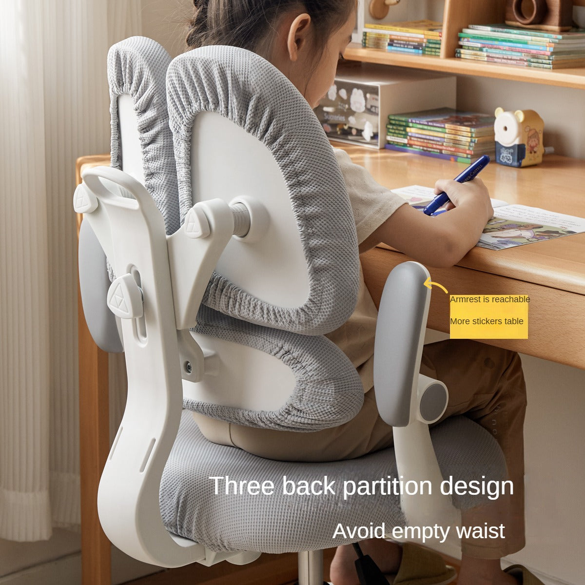 Children's study chair adjustable three-back correction sitting