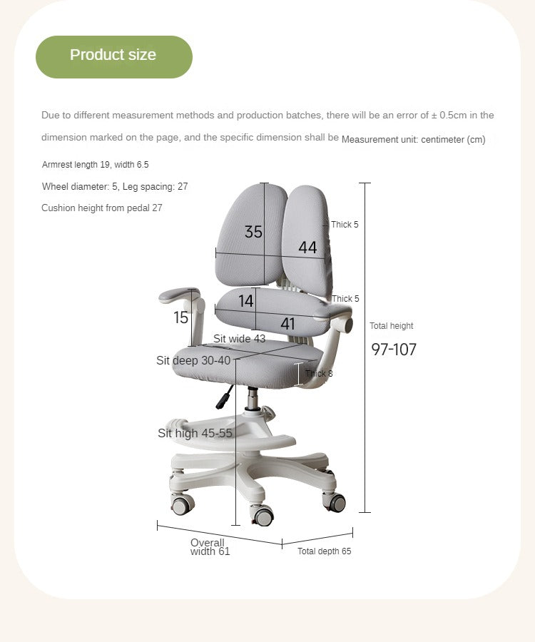 Children's study chair adjustable three-back correction sitting