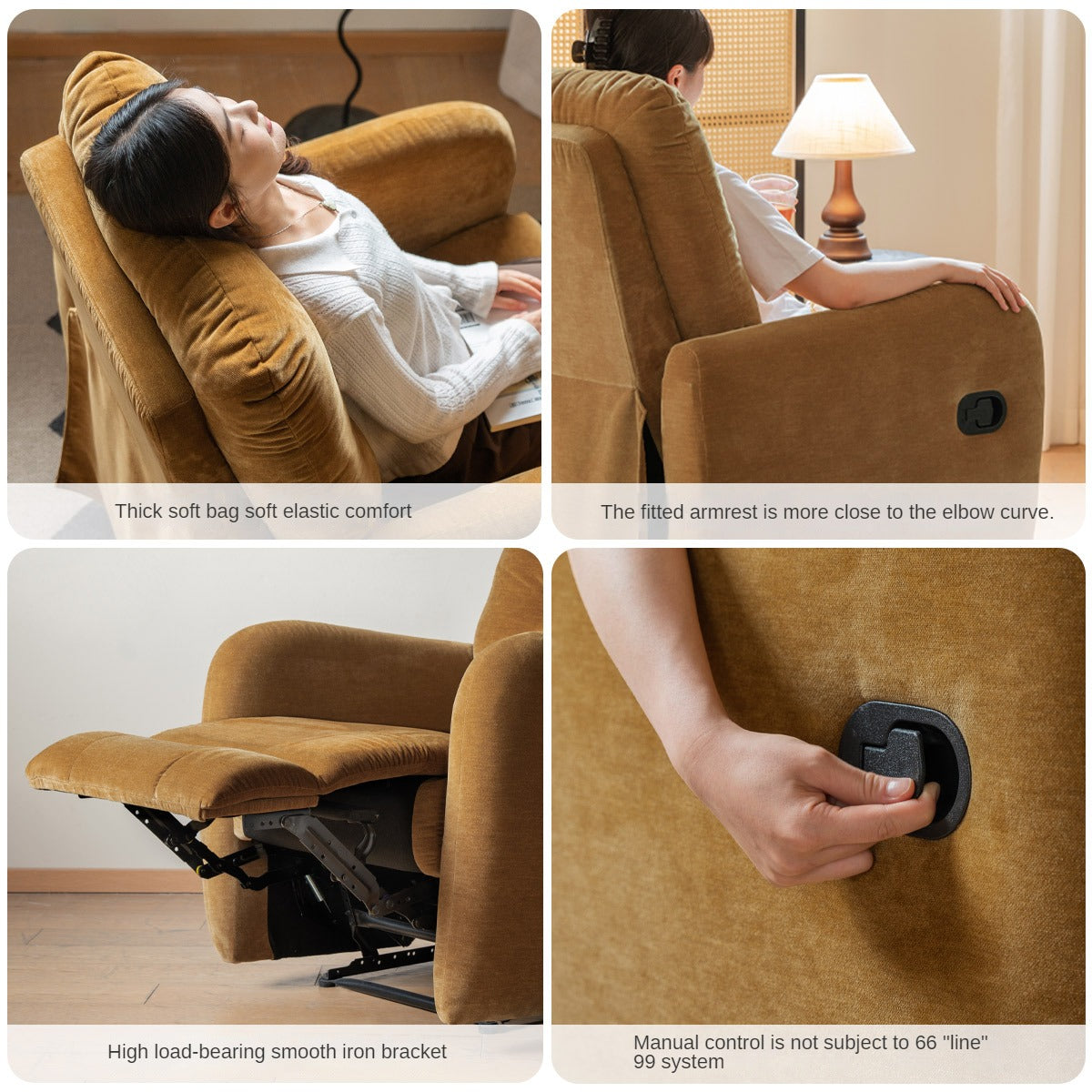 Fabric Chair Modern Simple Single Retractable Recliner