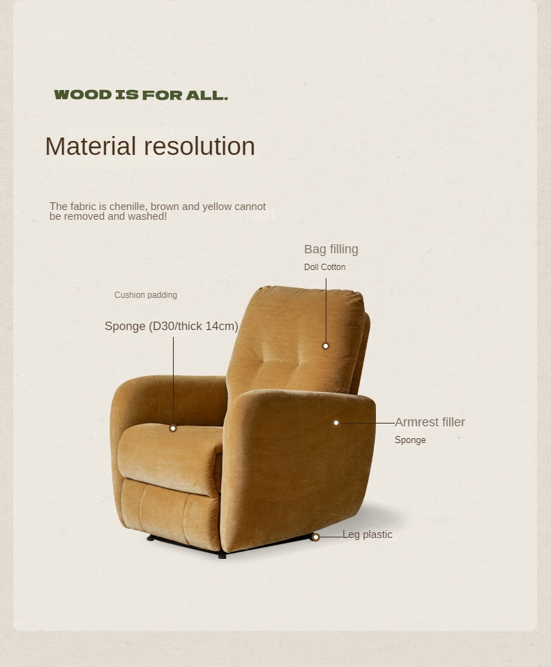 Fabric Chair Modern Simple Single Retractable Recliner