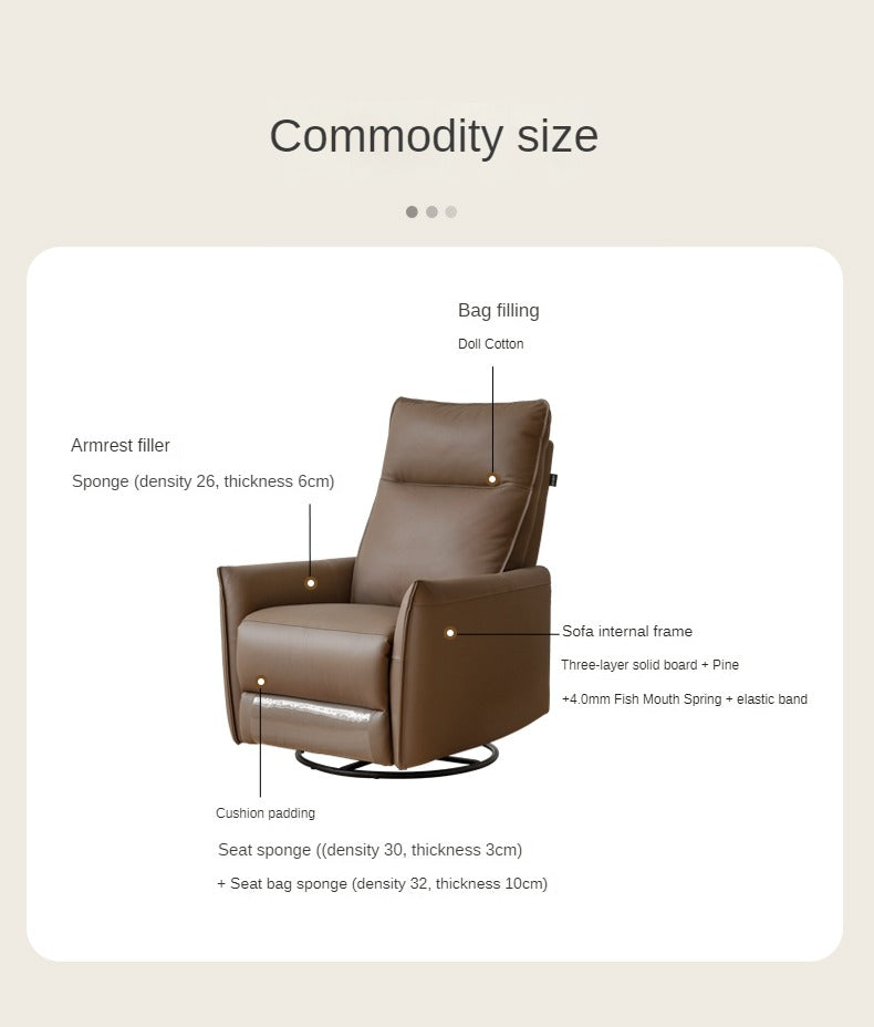 Leather multifunctional rotating single chair