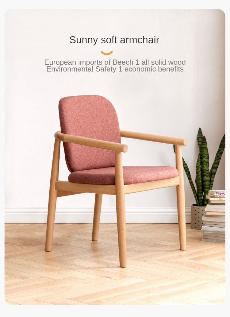 Beech solid wood armchair Nordic)