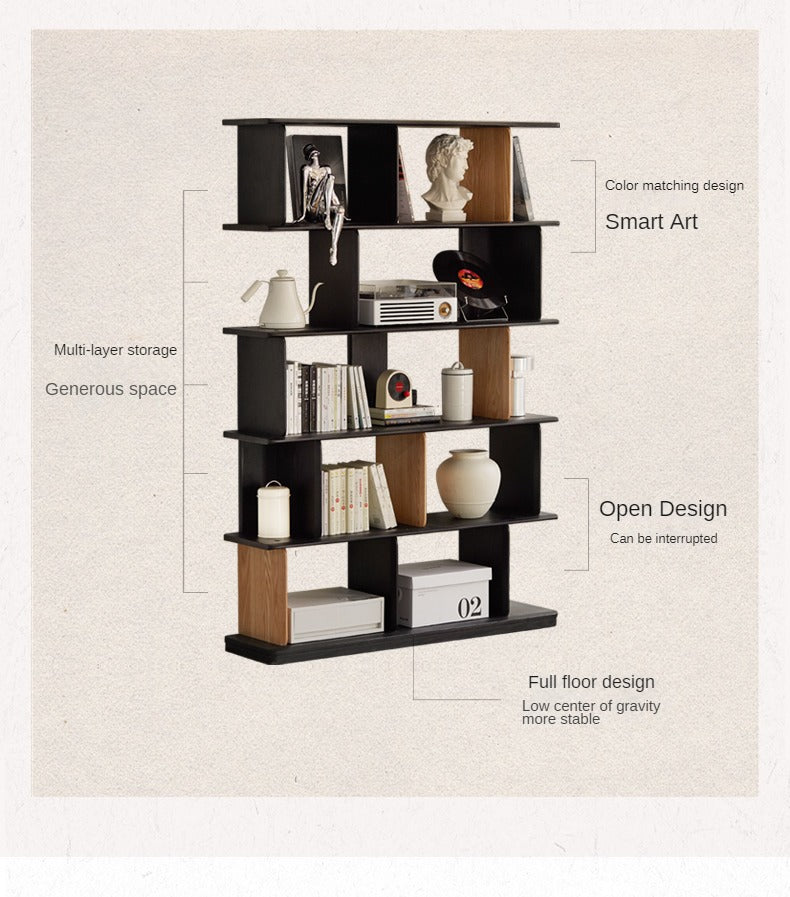 Oak Solid Wood Bookshelf Modern Simple Study Rack