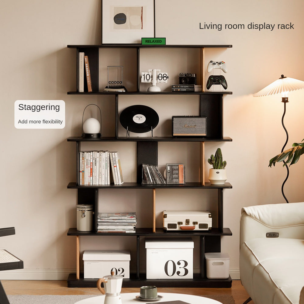 Study Rack Big solid wood bookshelf modern simple study rack oak home living room ...