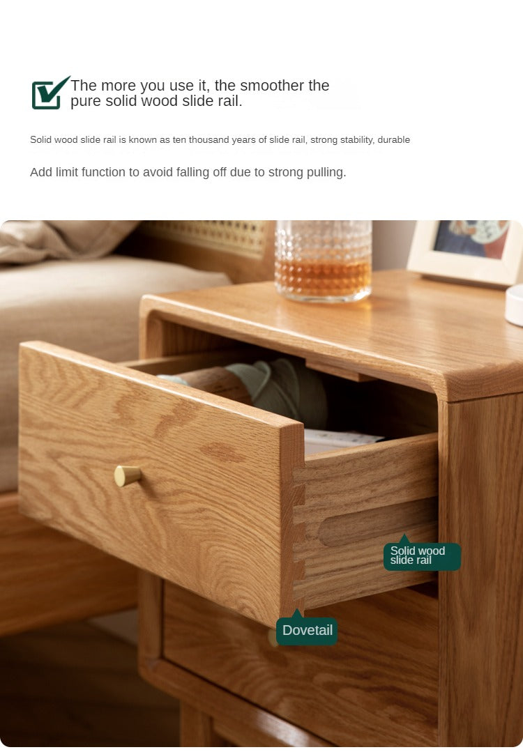 Beech, Oak solid wood Nightstand: