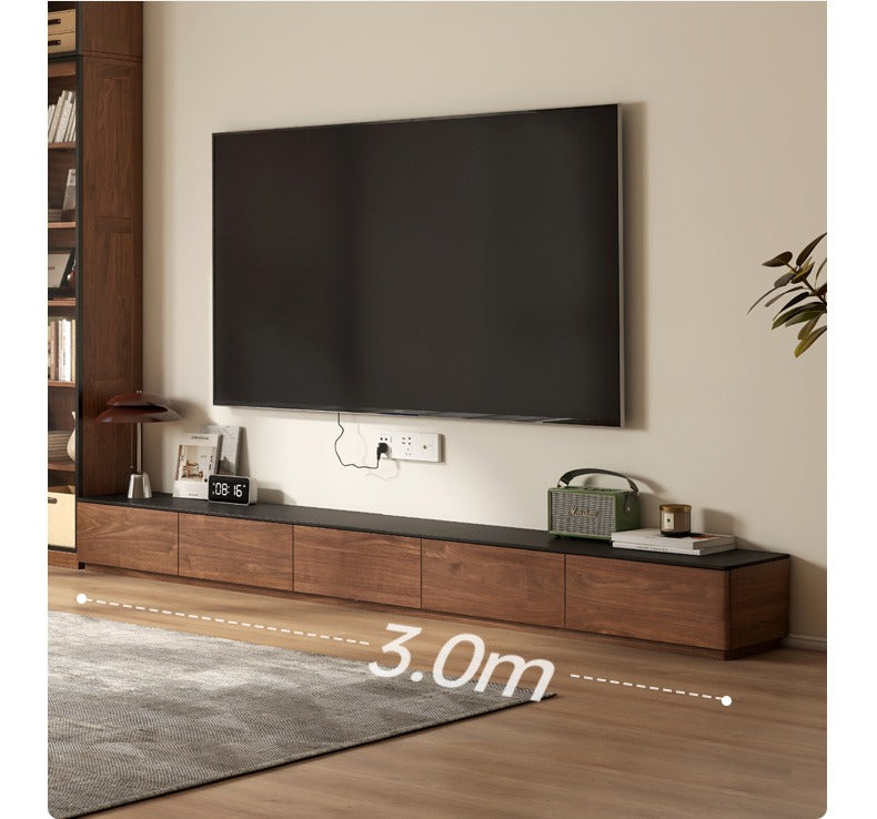 Black Walnut solid wood TV stand rock slab: