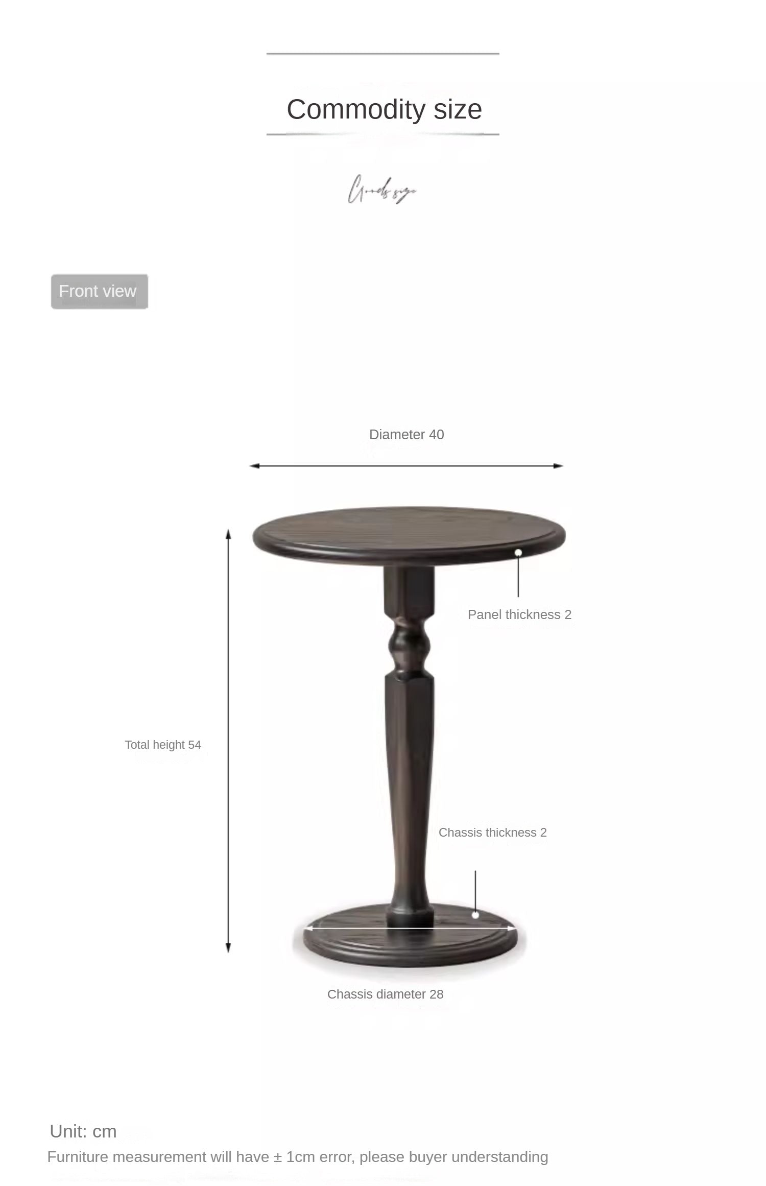 Oak solid wood side table black small furniture)