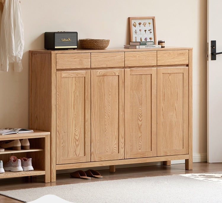 Oak Solid Wood Shoe Cabinet