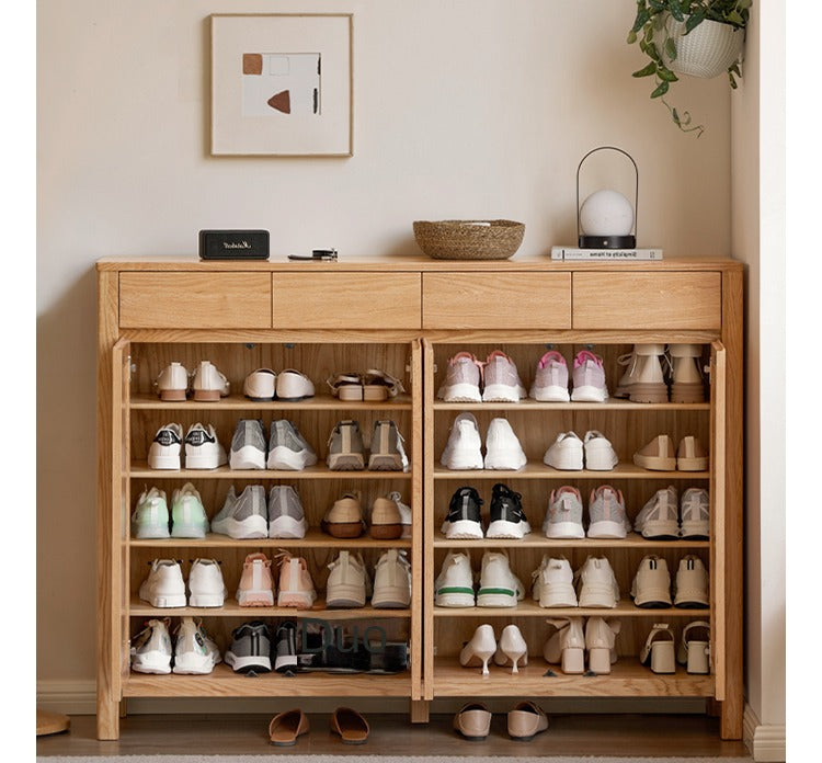 Oak Solid Wood Shoe Cabinet