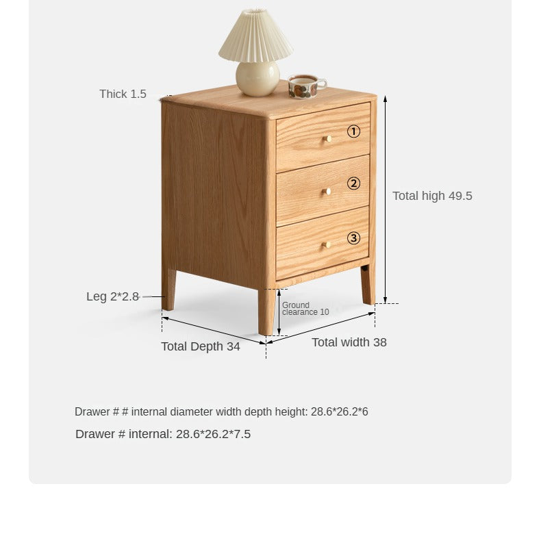 Oak, Cherry wood solid wood Nightstand :