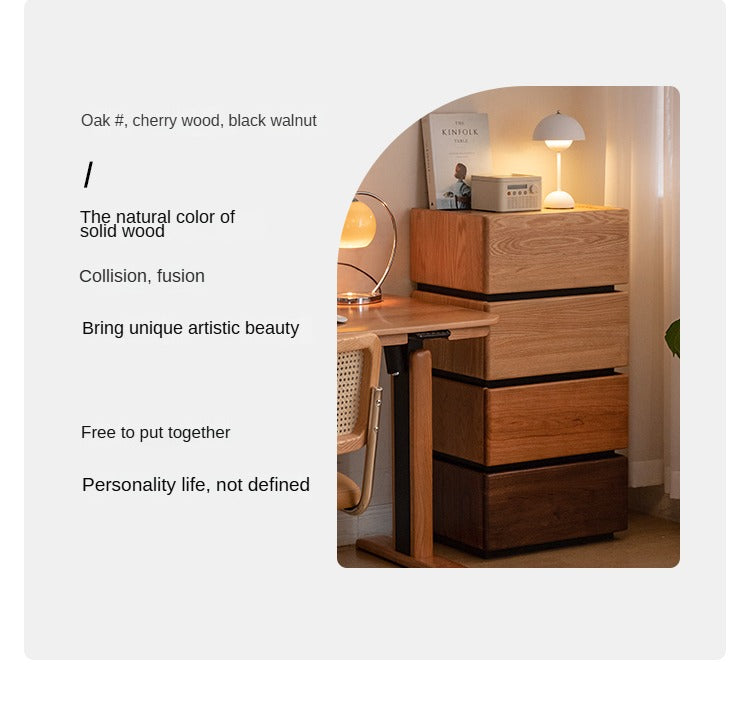 Black walnut, Cherry, Oak solid wood free combination storage nightstand