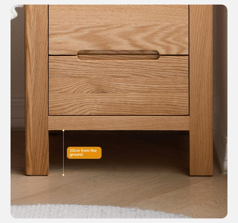 Oak solid wood Nightstand  three drawer.