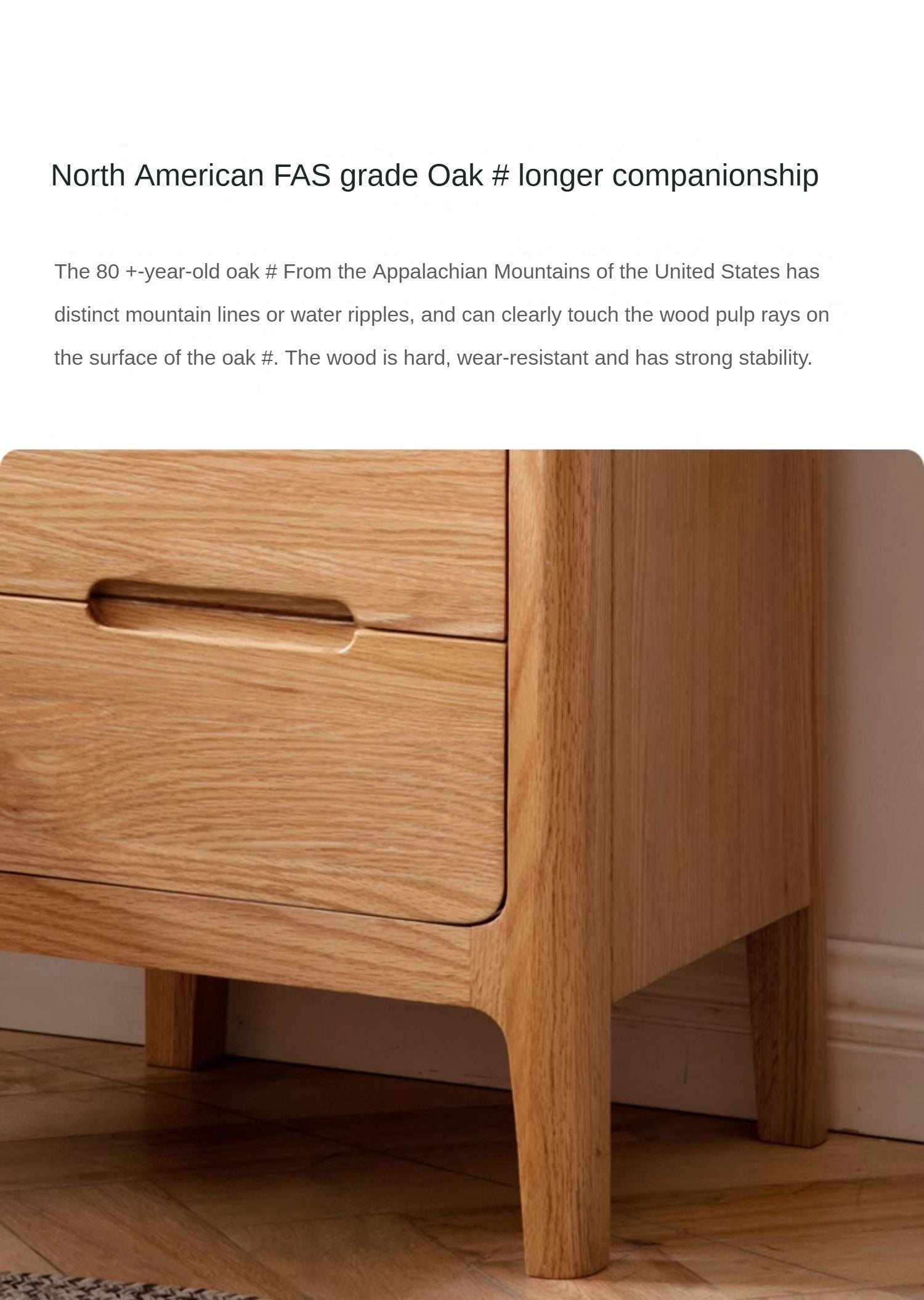 Oak solid wood Nightstand.