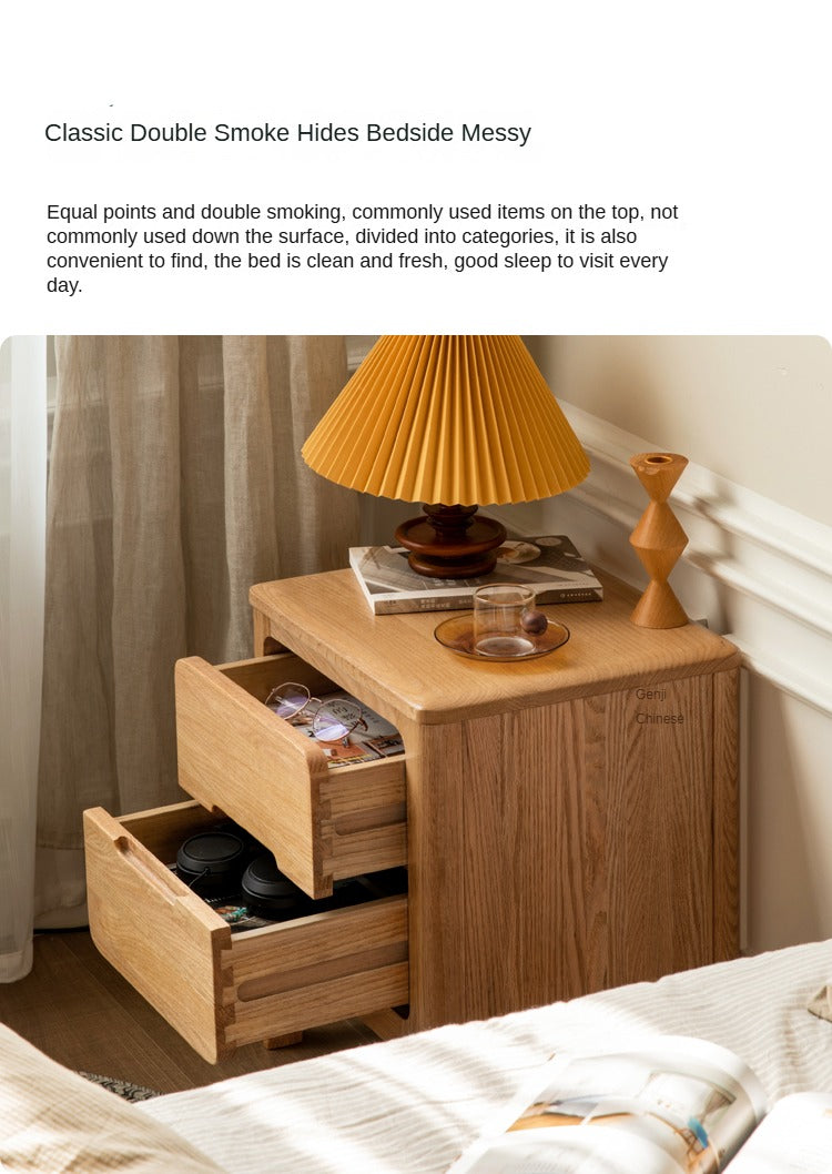 Oak solid wood Nightstand.