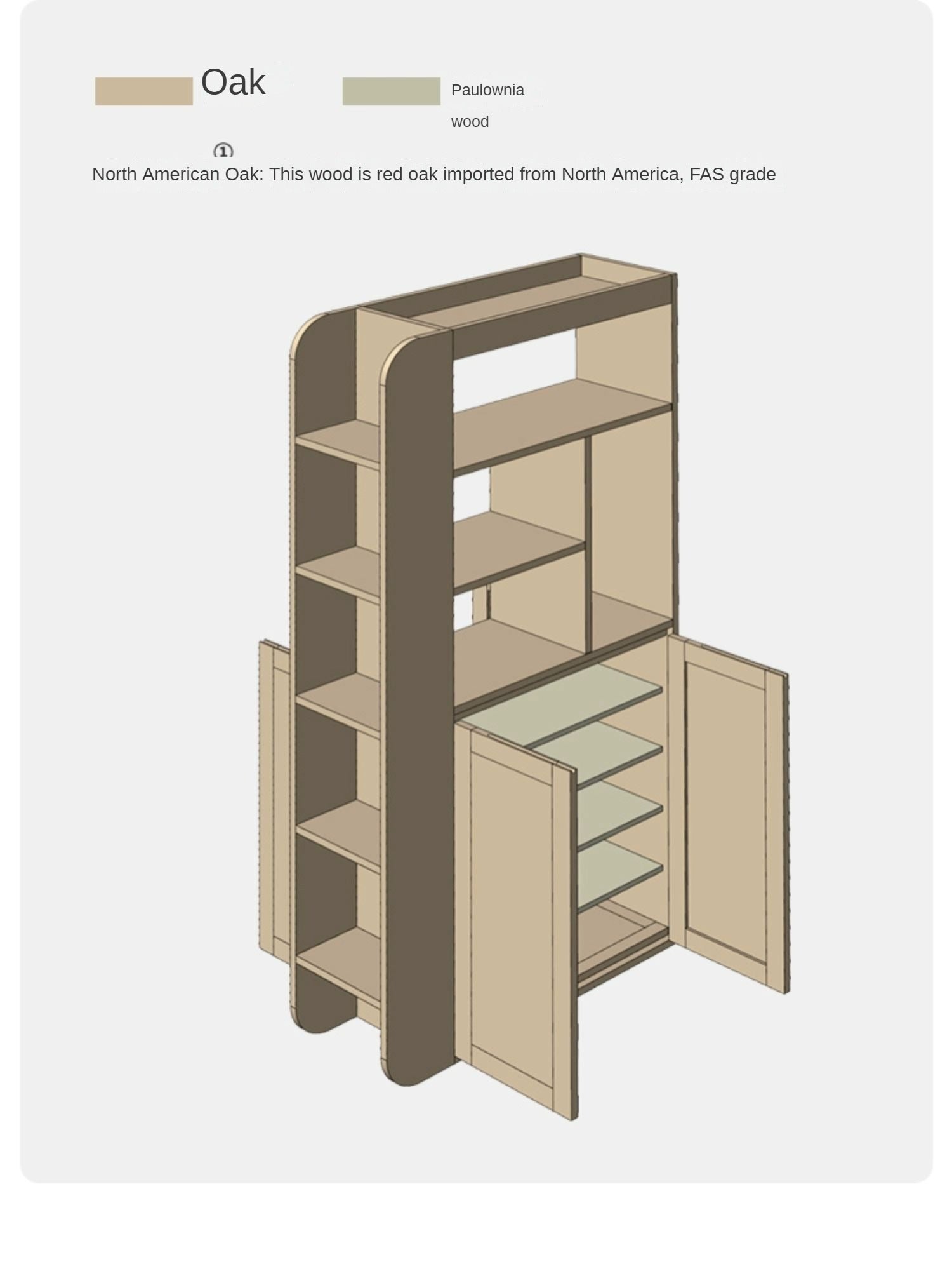 Oak solid wood entrance partition cabinet