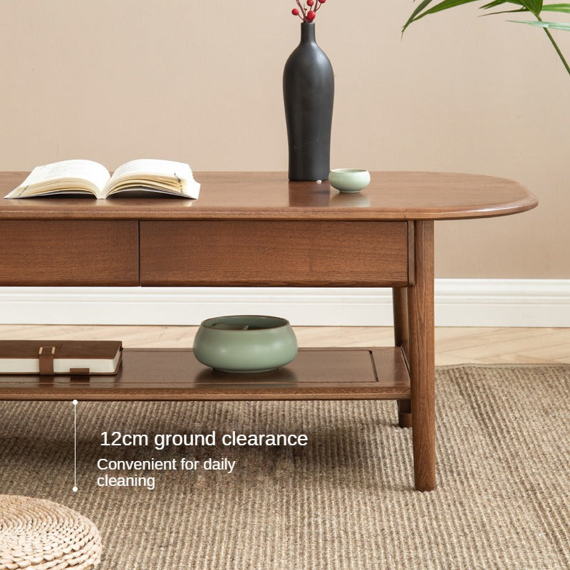 Oak Solid Wood storage coffee Table: