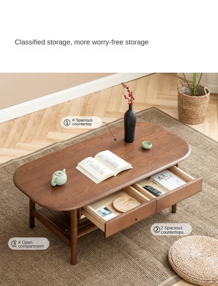 Oak Solid Wood storage coffee Table: