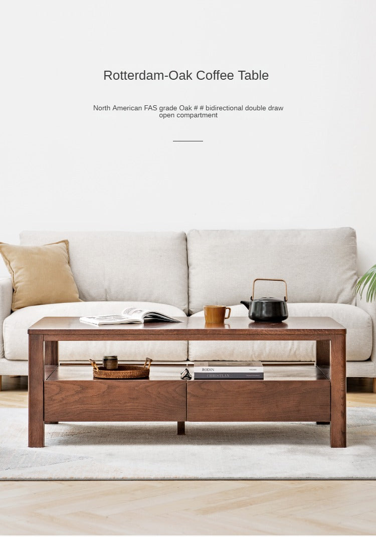 Oak solid wood Nordic minimalist modern coffee table