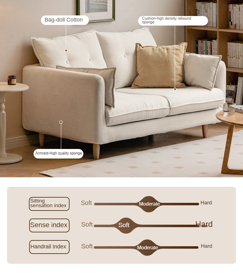 Fabric White Cream Style Sofa)