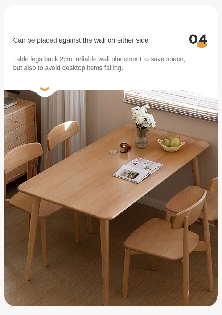 Beech solid wood dining table