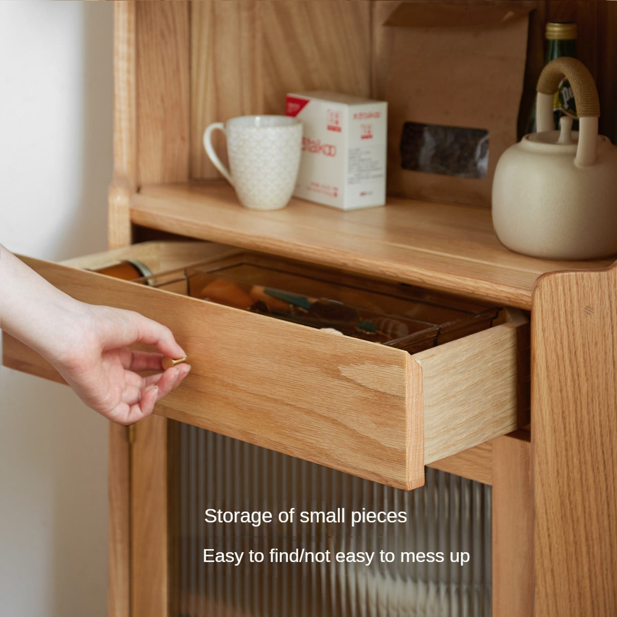 Oak Solid Wood Corner Side Cabinet