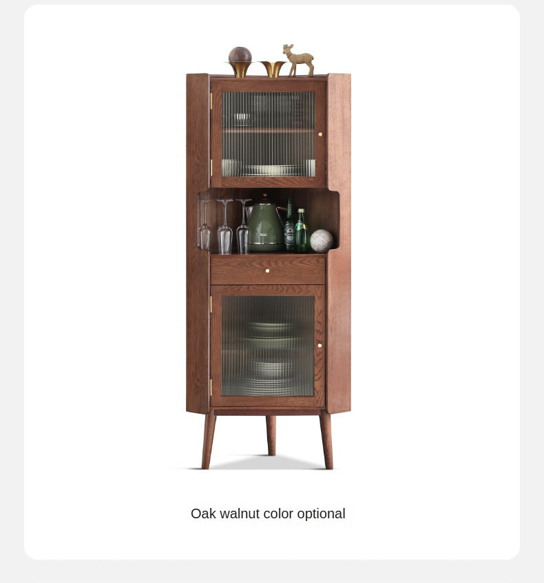 Oak Solid Wood Corner Side Cabinet