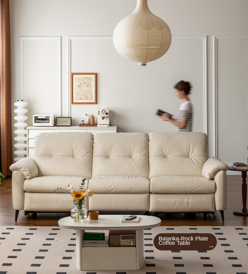 Leather Functional Sofa Cream Style Electric Sofa