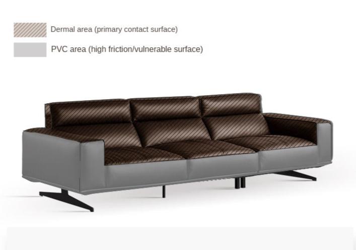 Leather high-legged sofa Italian minimalist big black bull