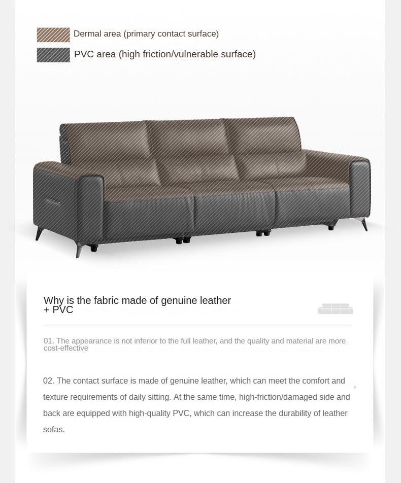 Leather sofa top layer cowhide functional sofa