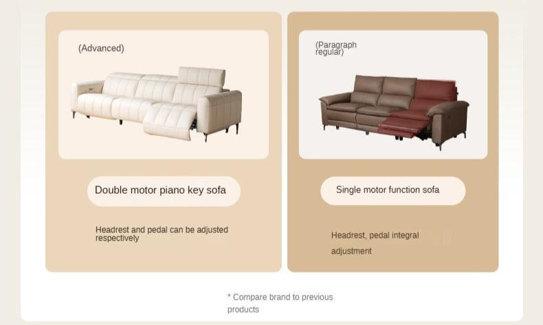 Leather Multifunctional Electric Sofa Cream Style