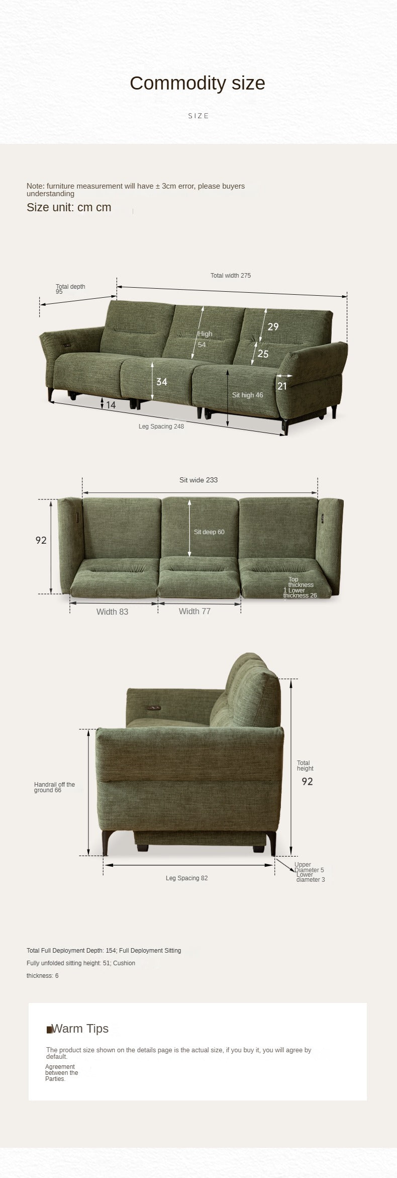 Fabric Multifunctional Electric Sofa Modern Simple