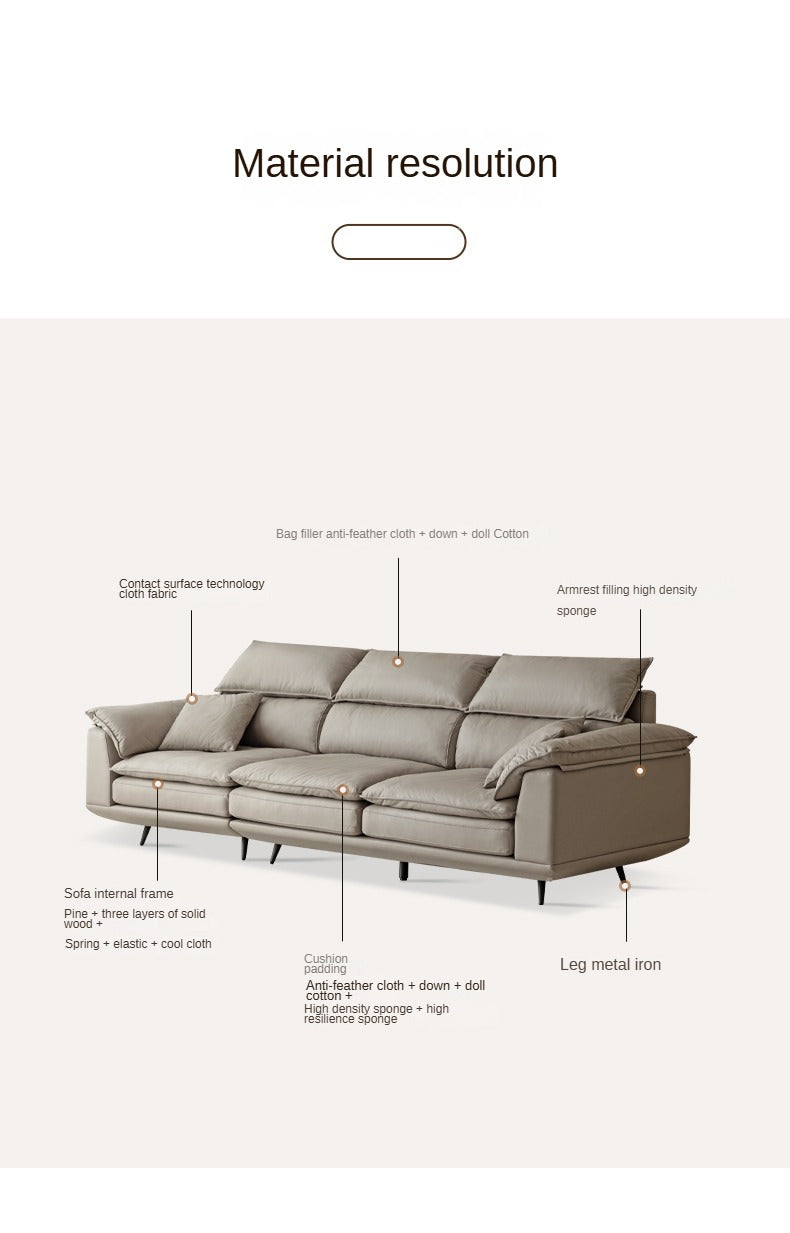 Technology Fabric Straight Sofa Modern Simple