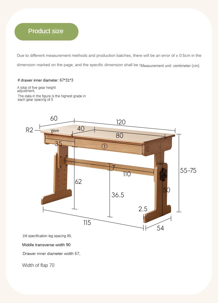 Beech solid wood children's study table