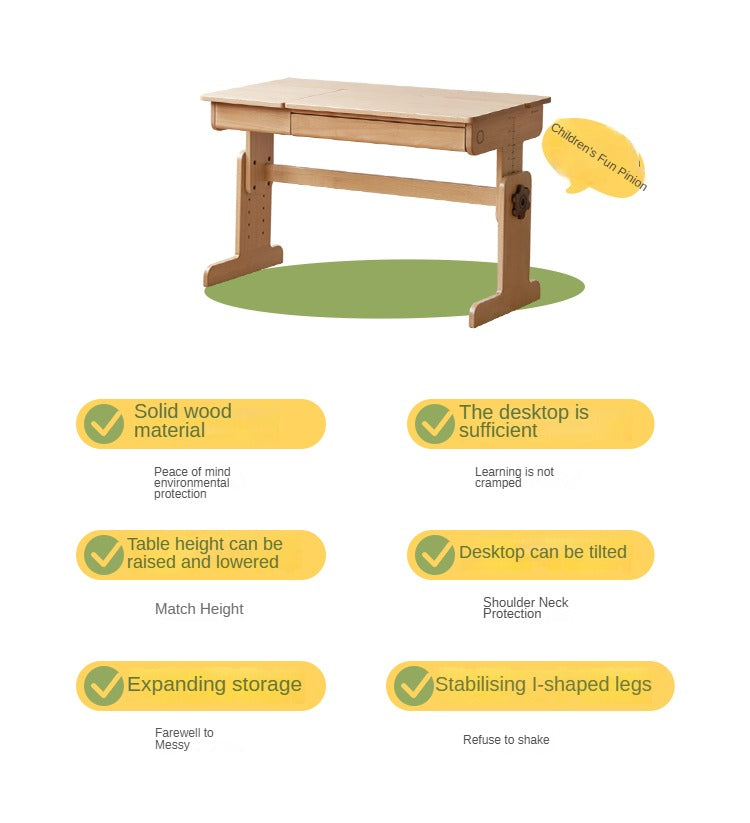 Beech solid wood children's study table