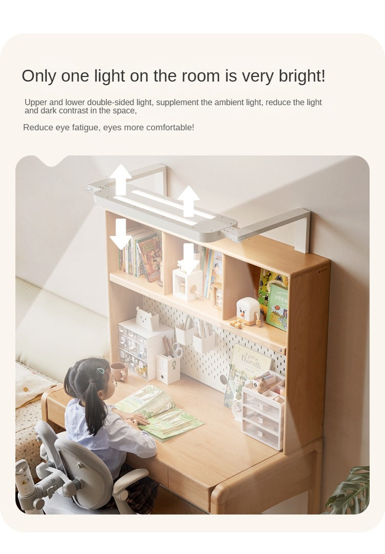 Beech solid wood children's study table eye protection lamp