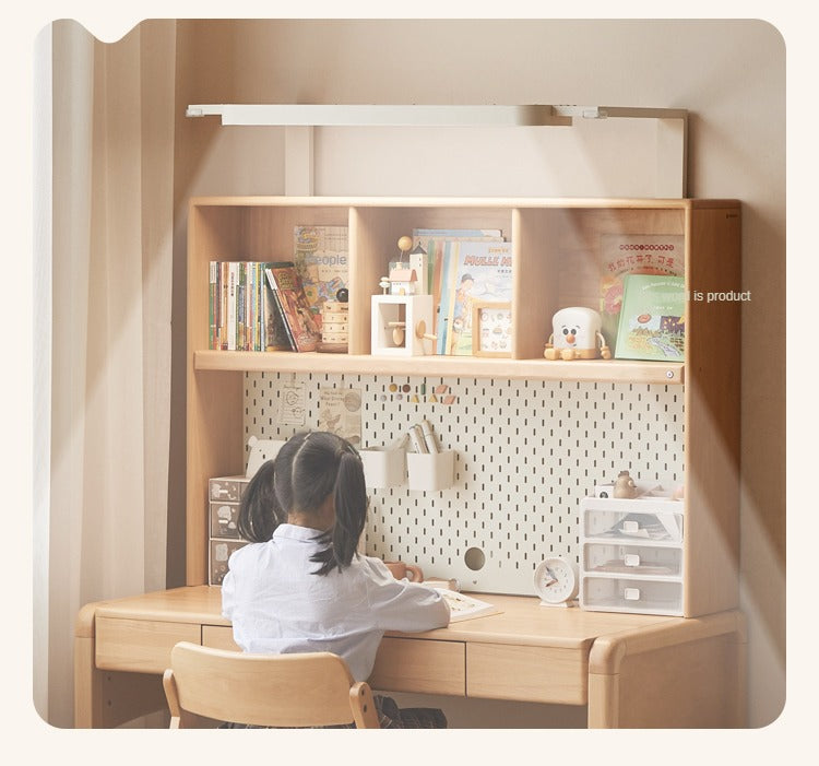 Beech solid wood children's study table eye protection lamp