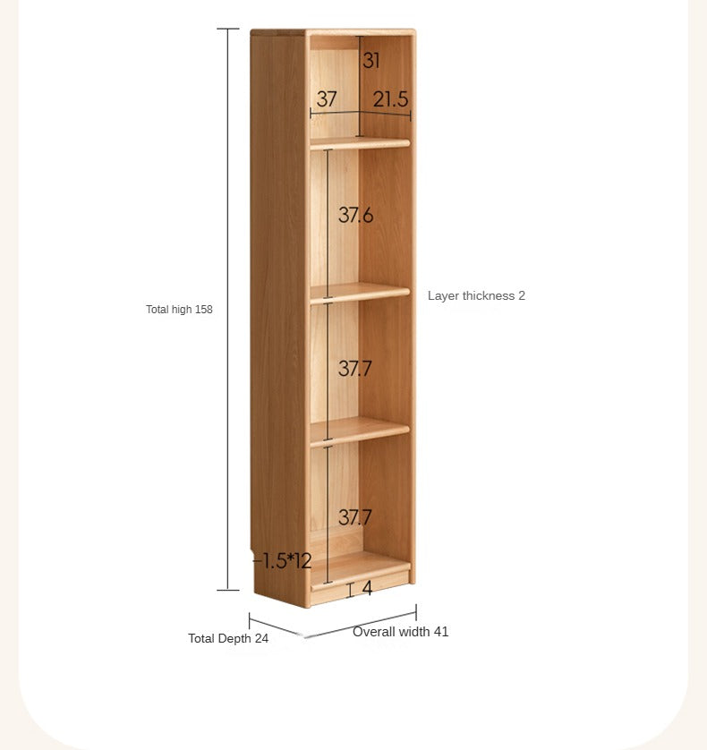 Beech solid wood children's desk bookcase